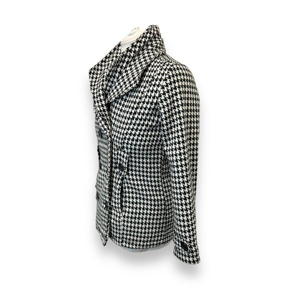 Jou Jou Womens Black & White Houndstooth Double-Breasted Coat Size L - Picture 3 of 9